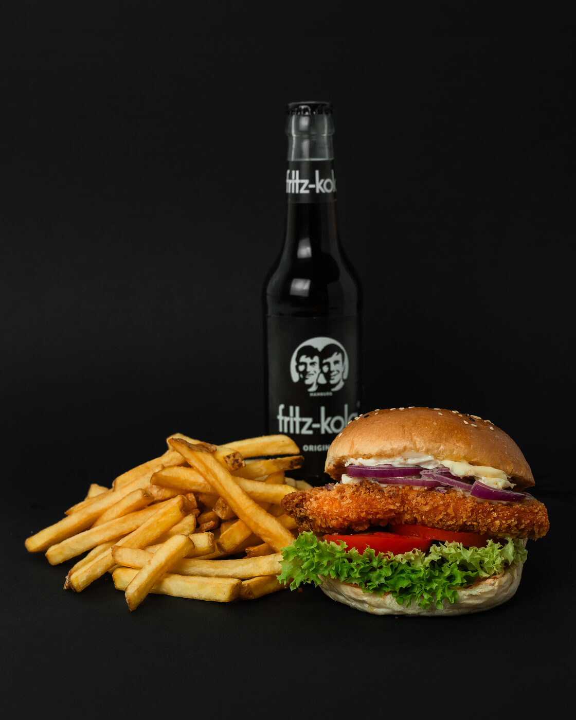 Menü mit Chicken Burger
